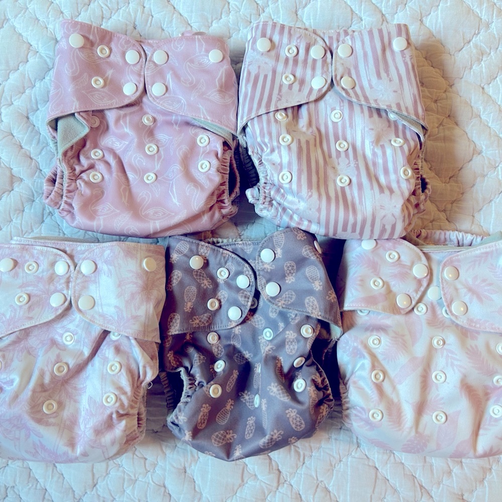 Pink and purple pocket Cloth Diapers